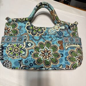 Vera Bradley Lunch Bunch Bali Blue tote Bag EUC